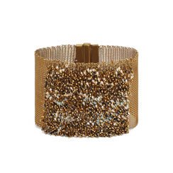 Brass knit black and gold bead bracelet by Milena Zu